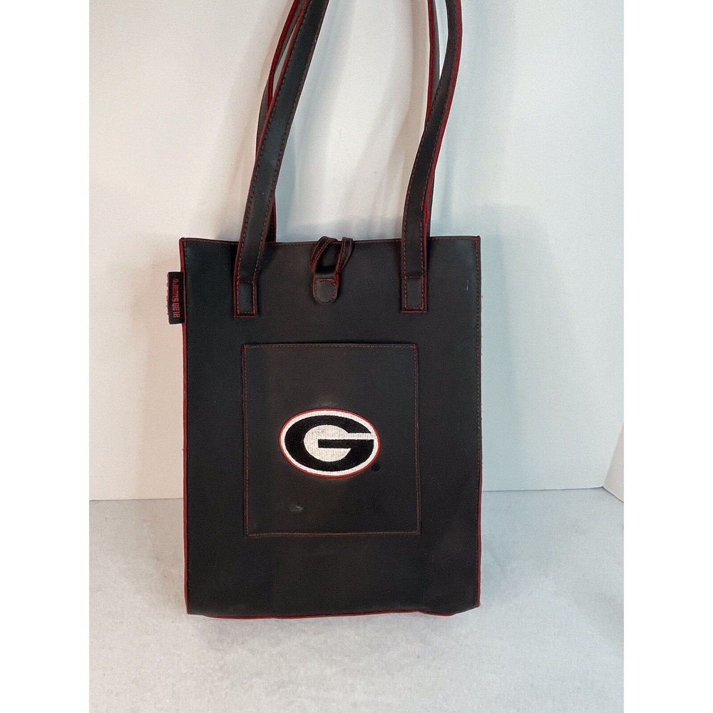 Alan Stuart Black And Red University Of Georgia Handbag Carry All Case